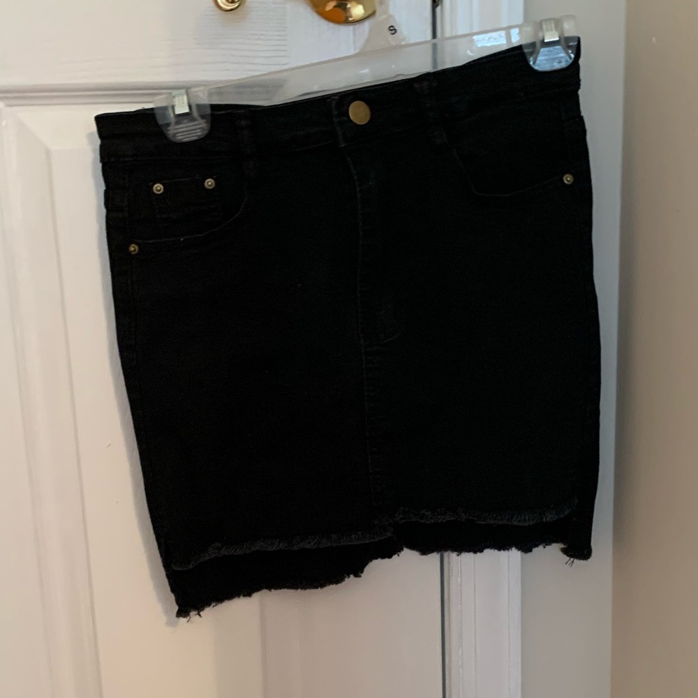 Black jean skirt